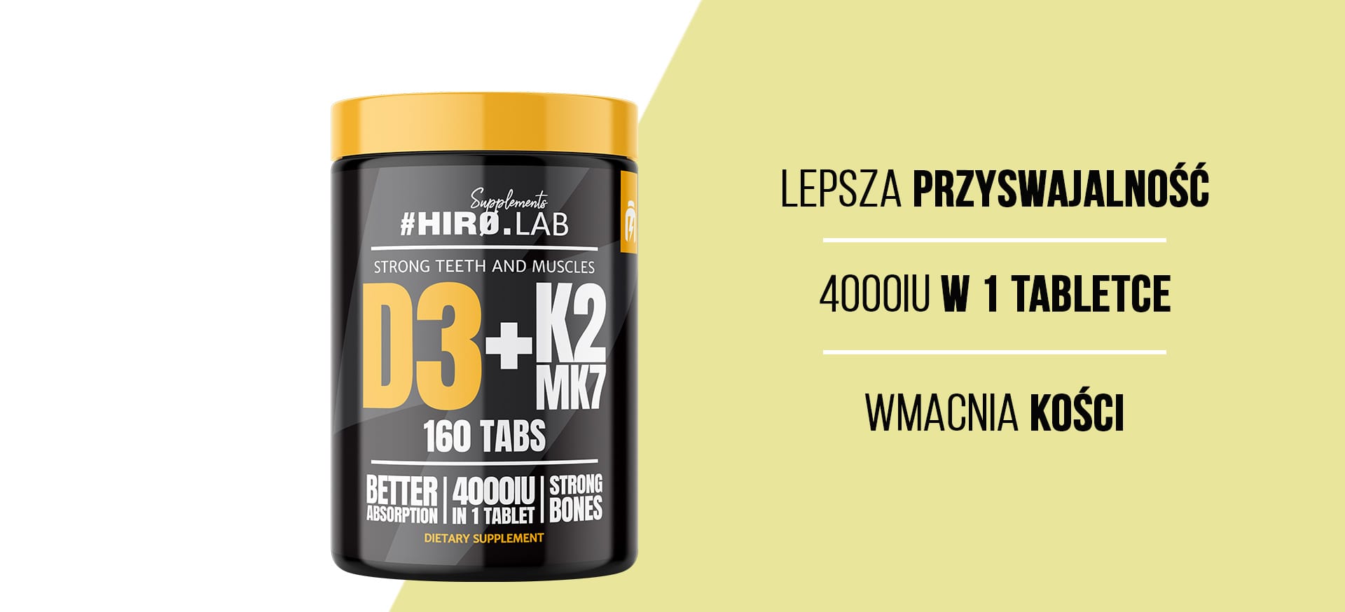 HIRO.LAB Vitamin D3 4000IU + K2 MK7 - 160tabs