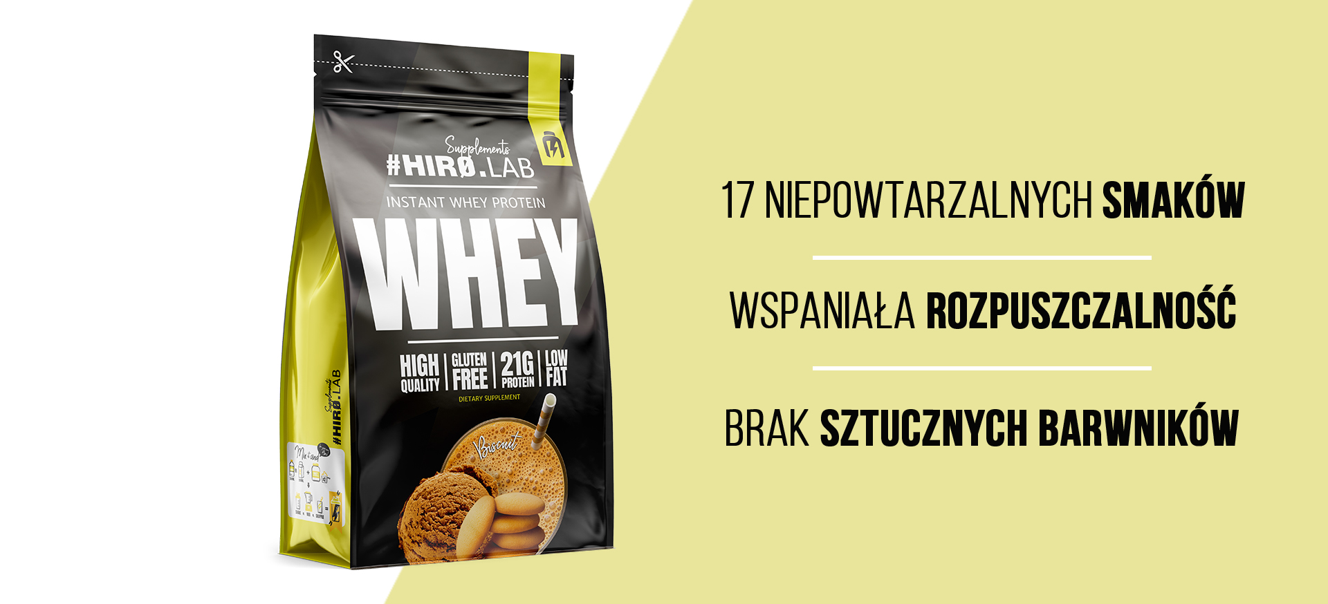 hiro.lab instant whey protein 750g biscuit 