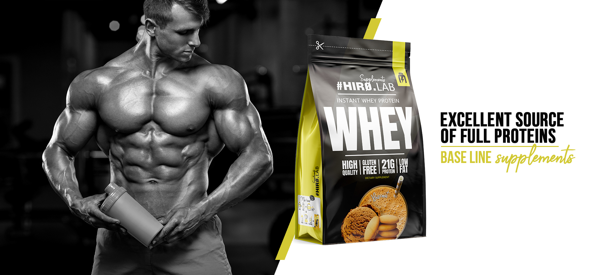 hiro.lab instant whey protein 750g biscuit 