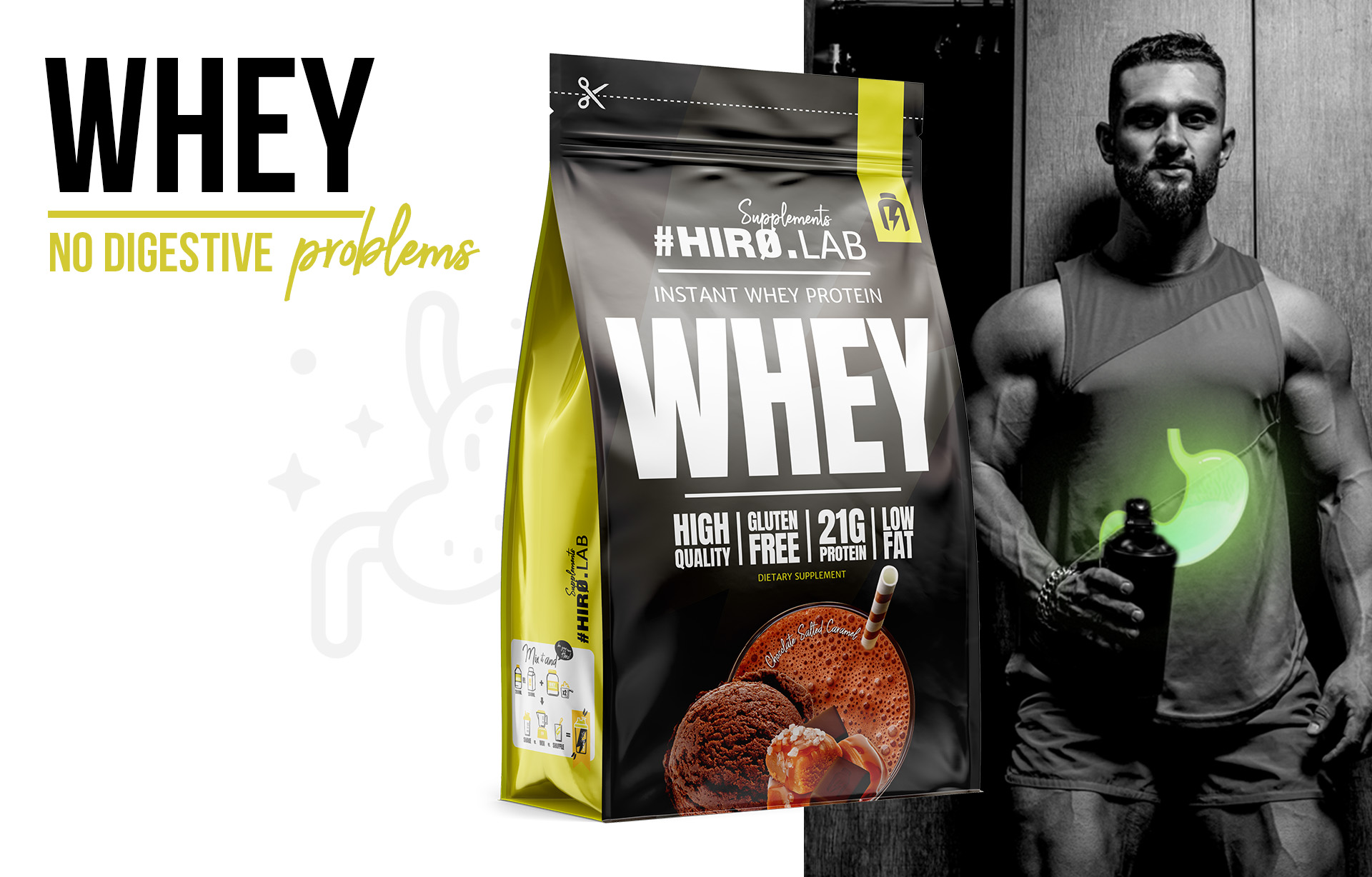 hiro.lab instant whey protein 750g biscuit 