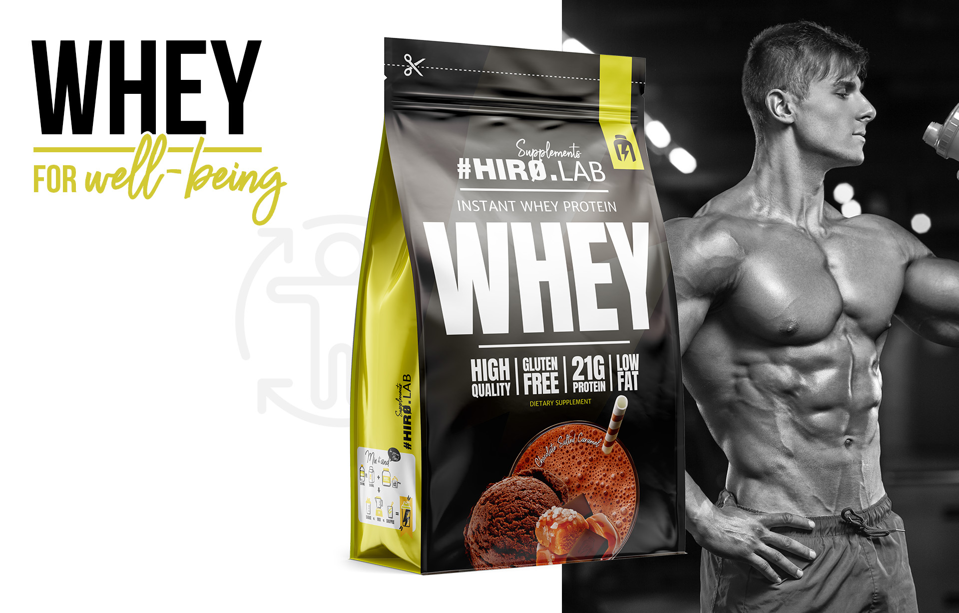 hiro.lab instant whey protein 750g biscuit