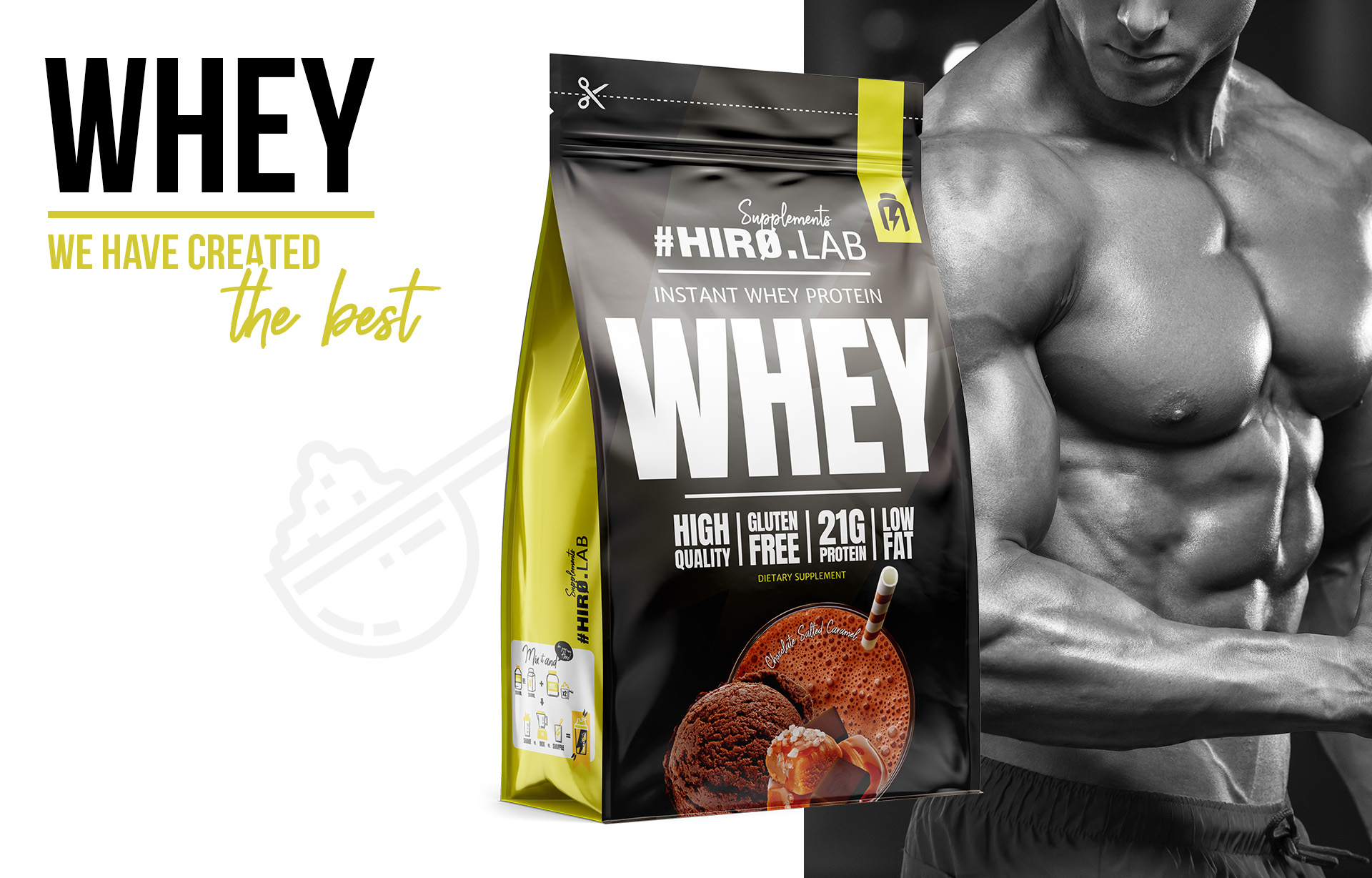 hiro.lab instant whey protein 750g biscuit 