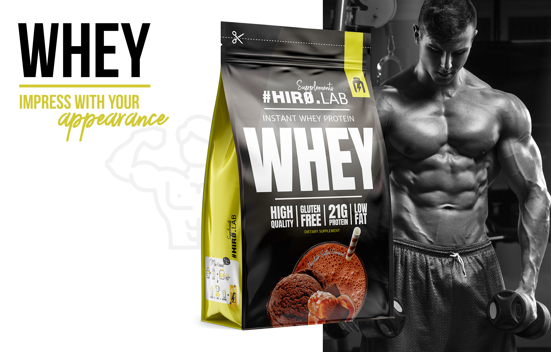 hiro.lab instant whey protein 750g biscuit 