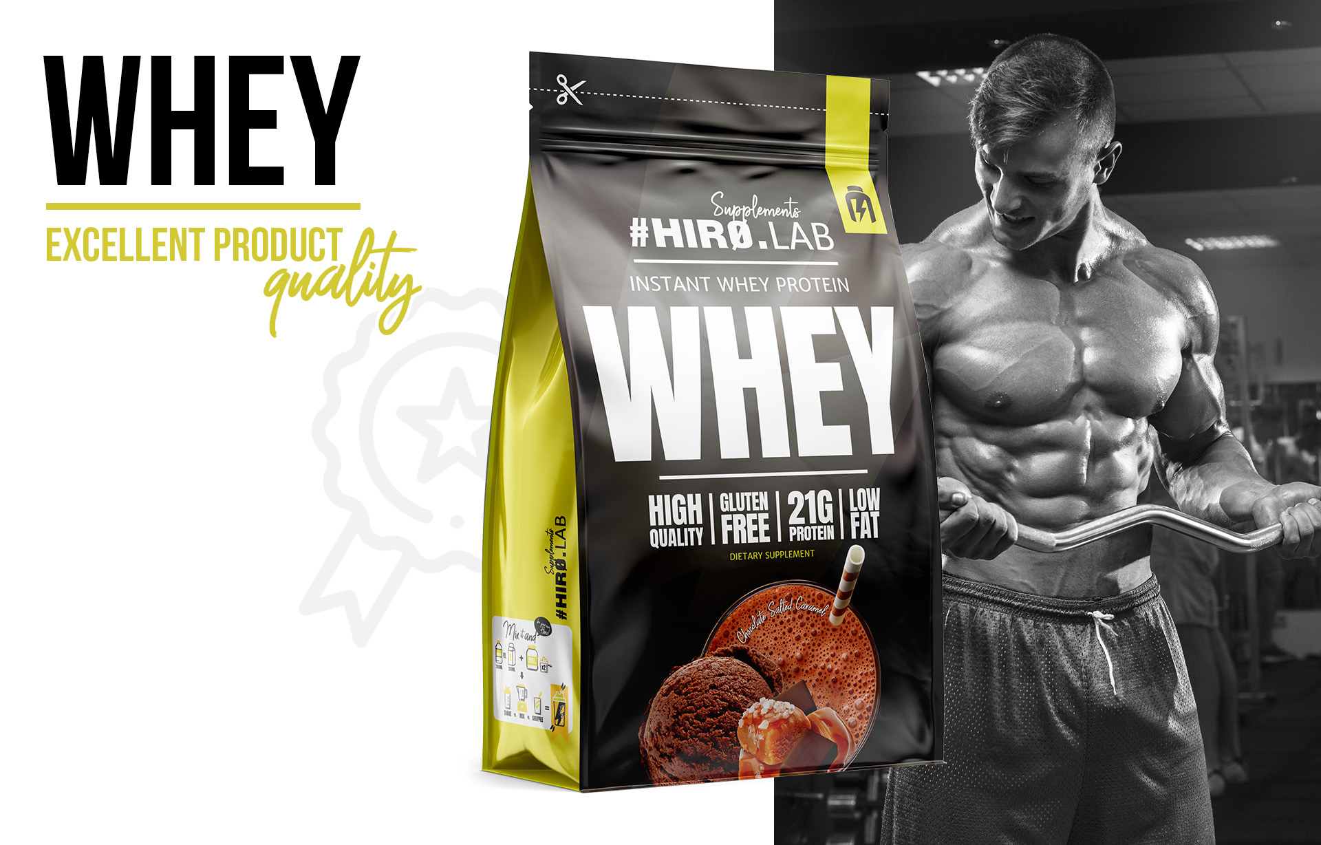 hiro.lab instant whey protein 750g biscuit 
