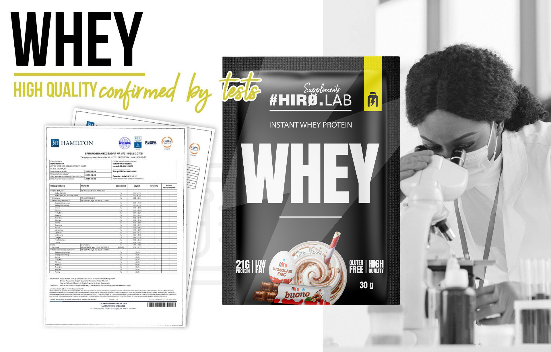 hirolab instant whey protein hiro buono 30g