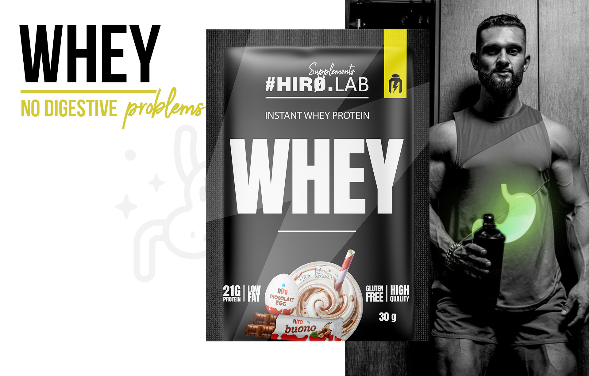 hirolab instant whey protein hiro buono 30g