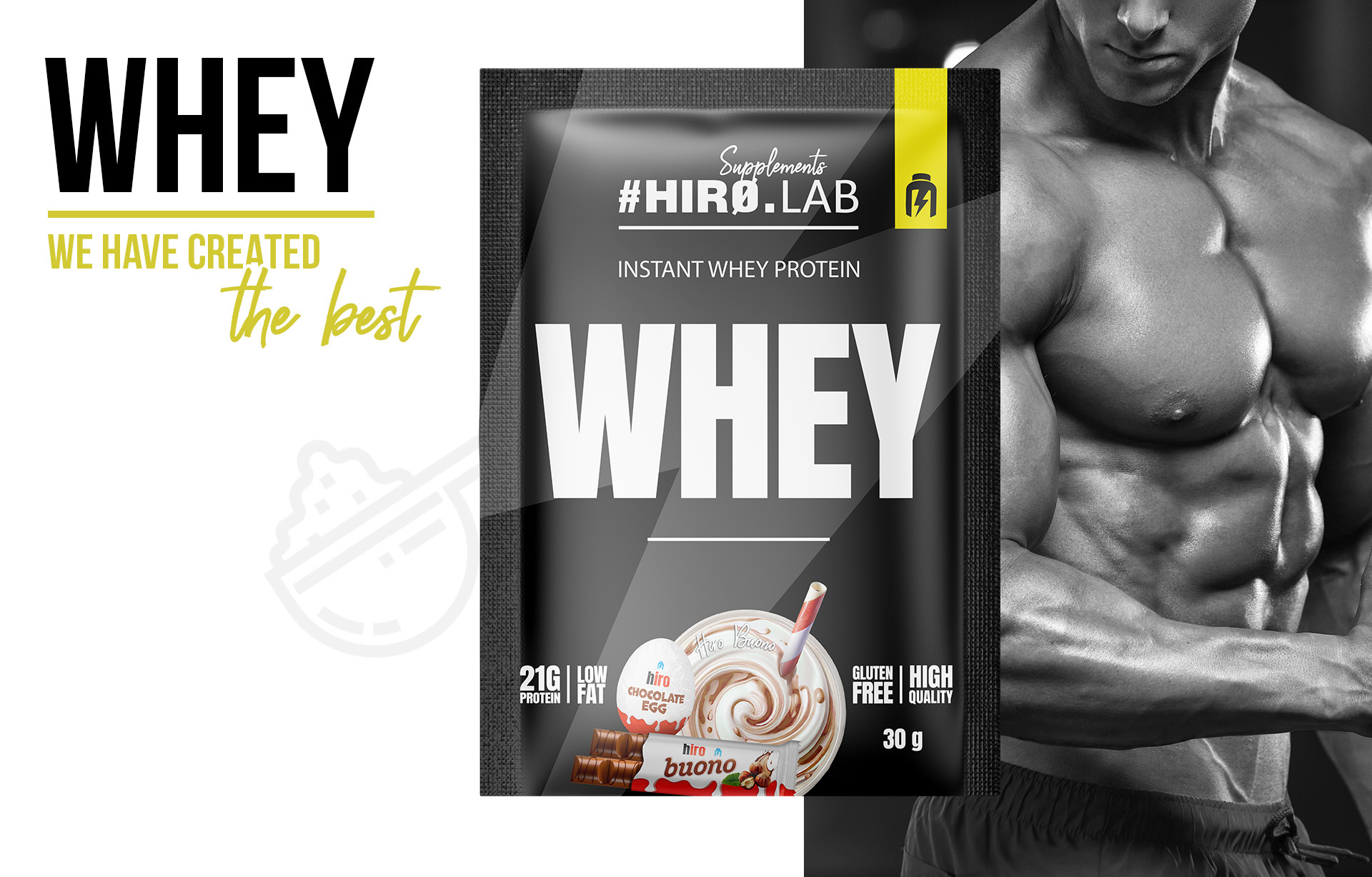 hirolab instant whey protein hiro buono 30g
