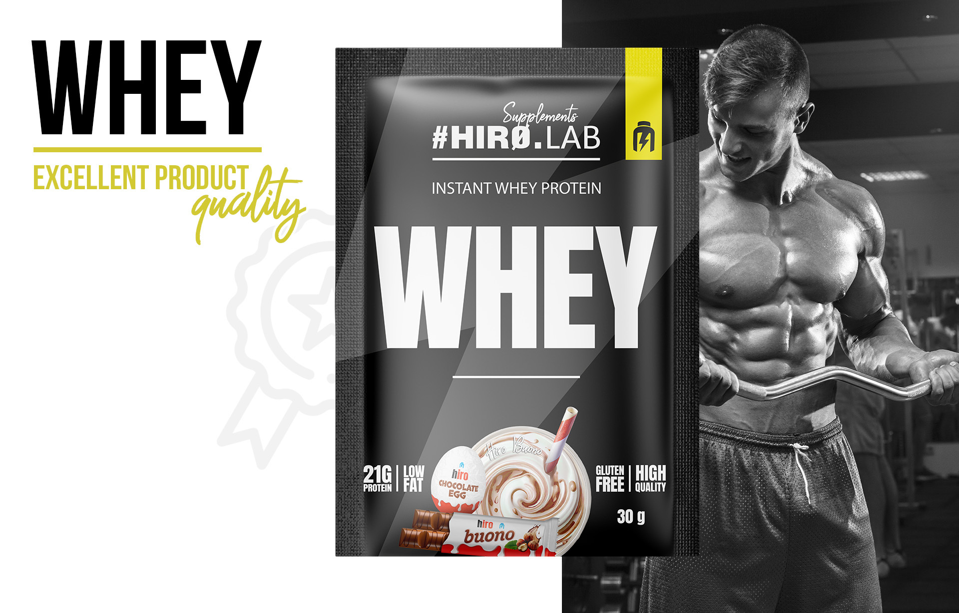 hirolab instant whey protein hiro buono 30g