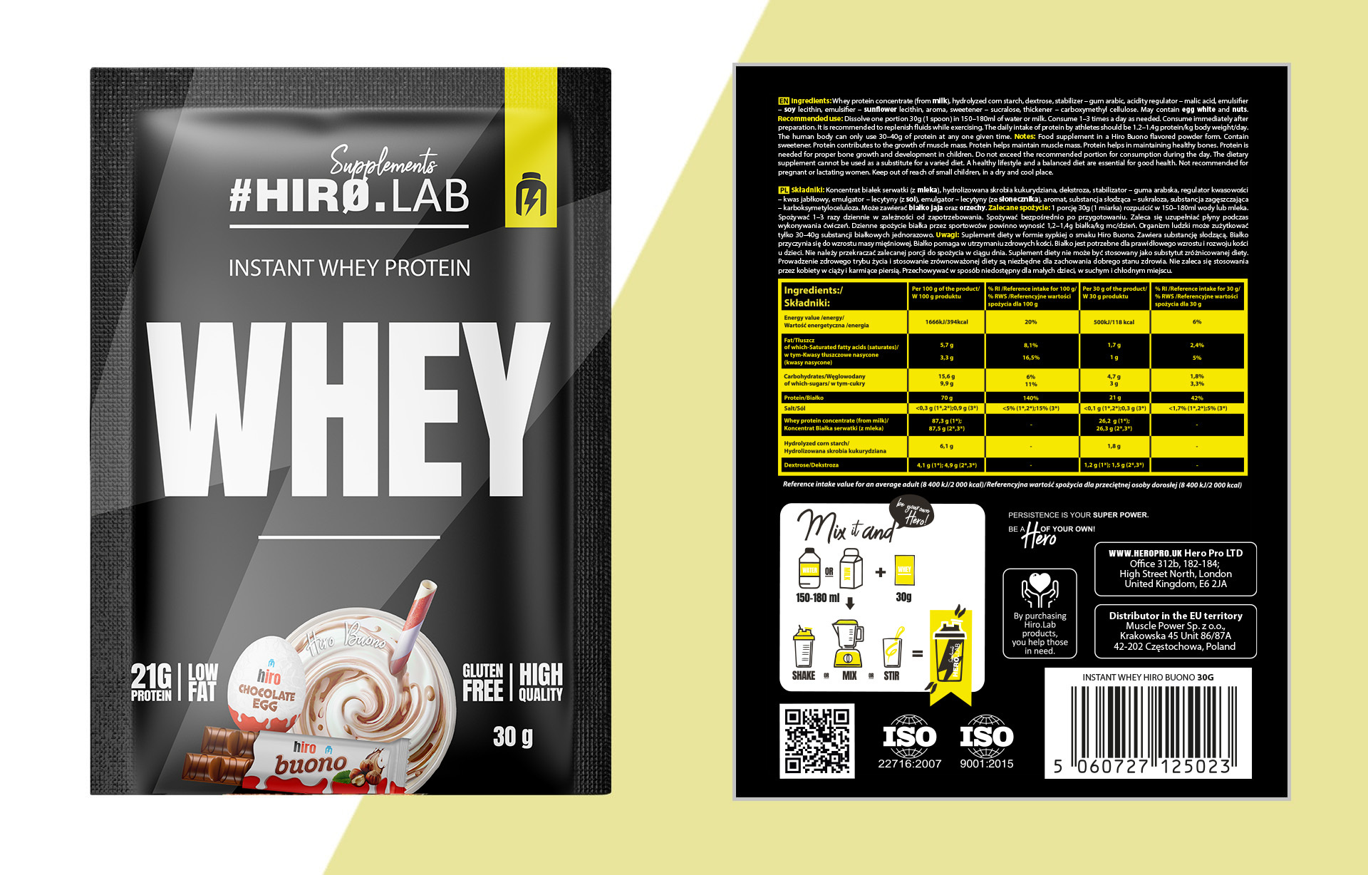 hirolab instant whey protein hiro buono 30g