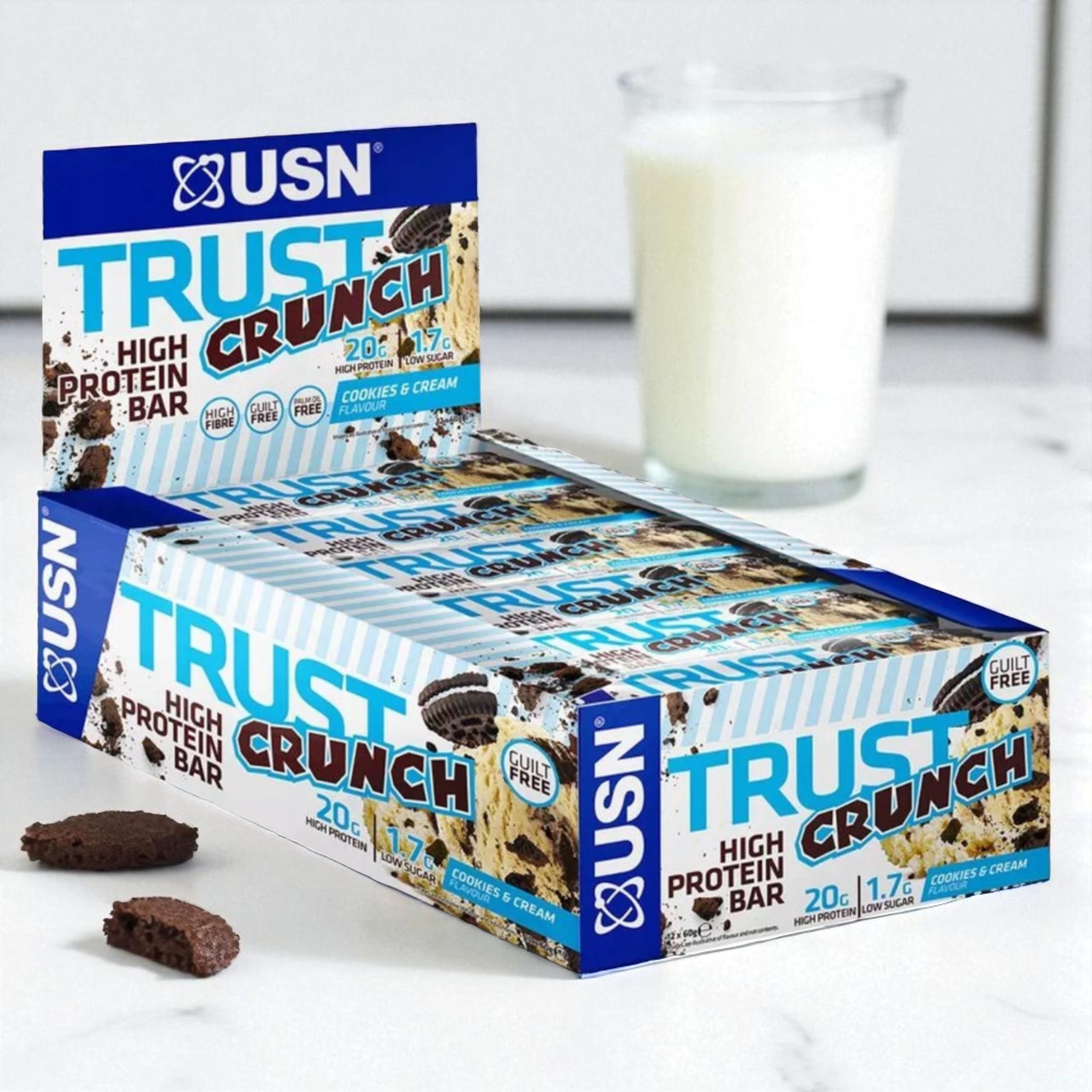 USN - Trust Crunch - 12x 60g - Cookies & Cream trust_crunch_cookies_3_2560_x_2560