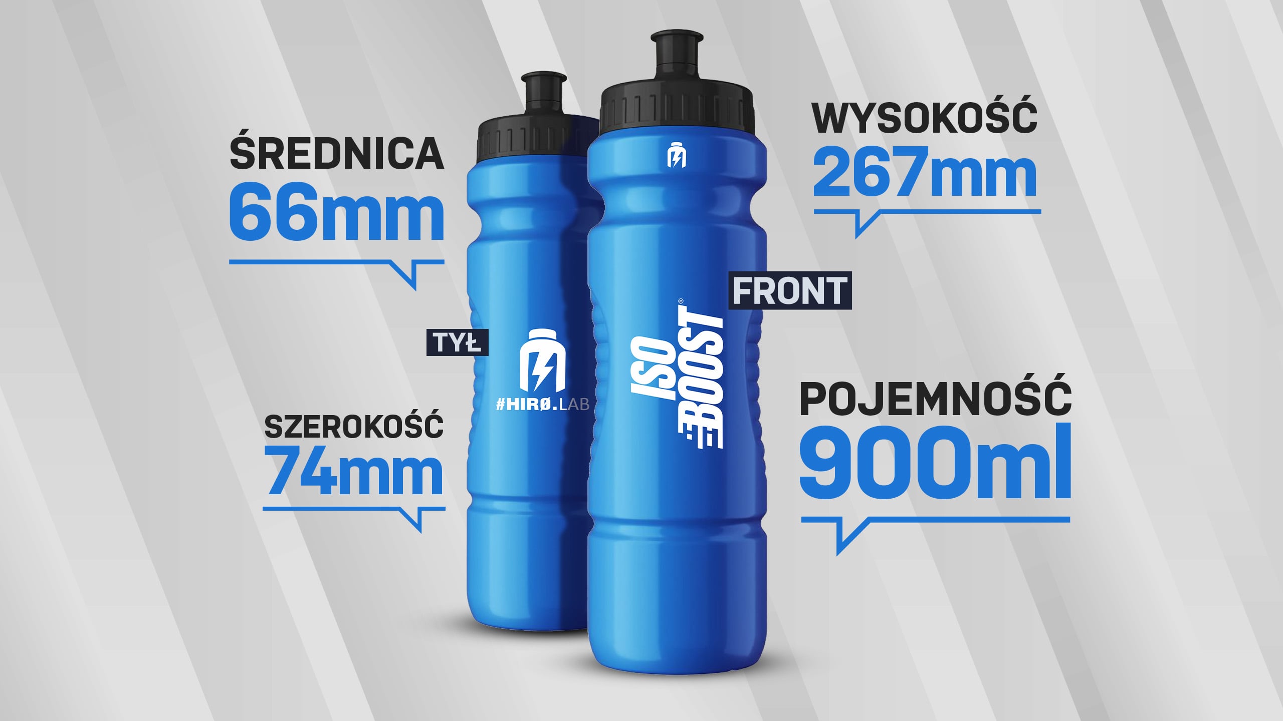 Bidon Hiro.Lab - butelka 900ml szczelna na wodę napój sportowy izotonik