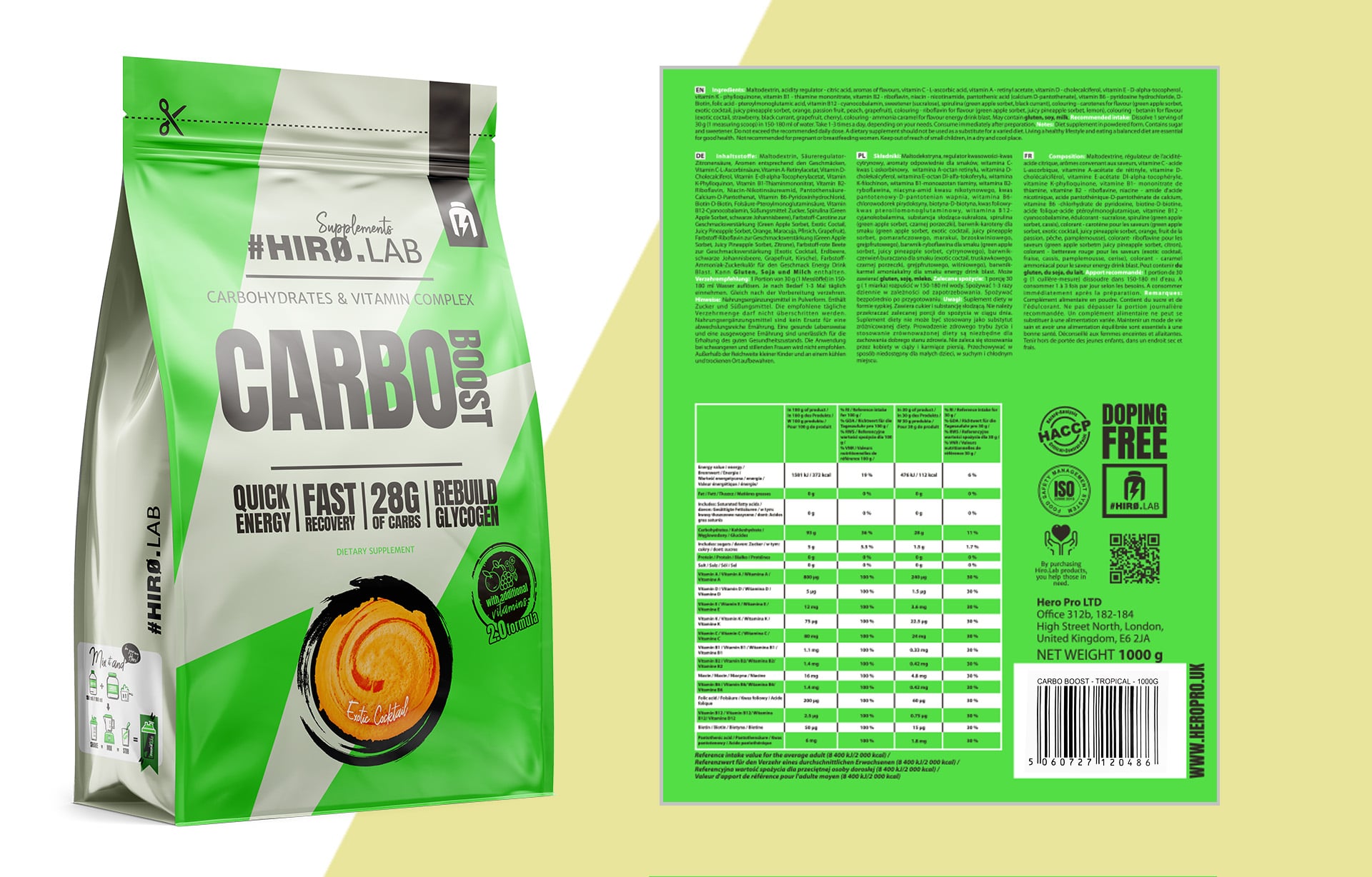 Hiro.Lab - Carbo Boost - odżywka węglowodanowa na bazie maltodekstryny