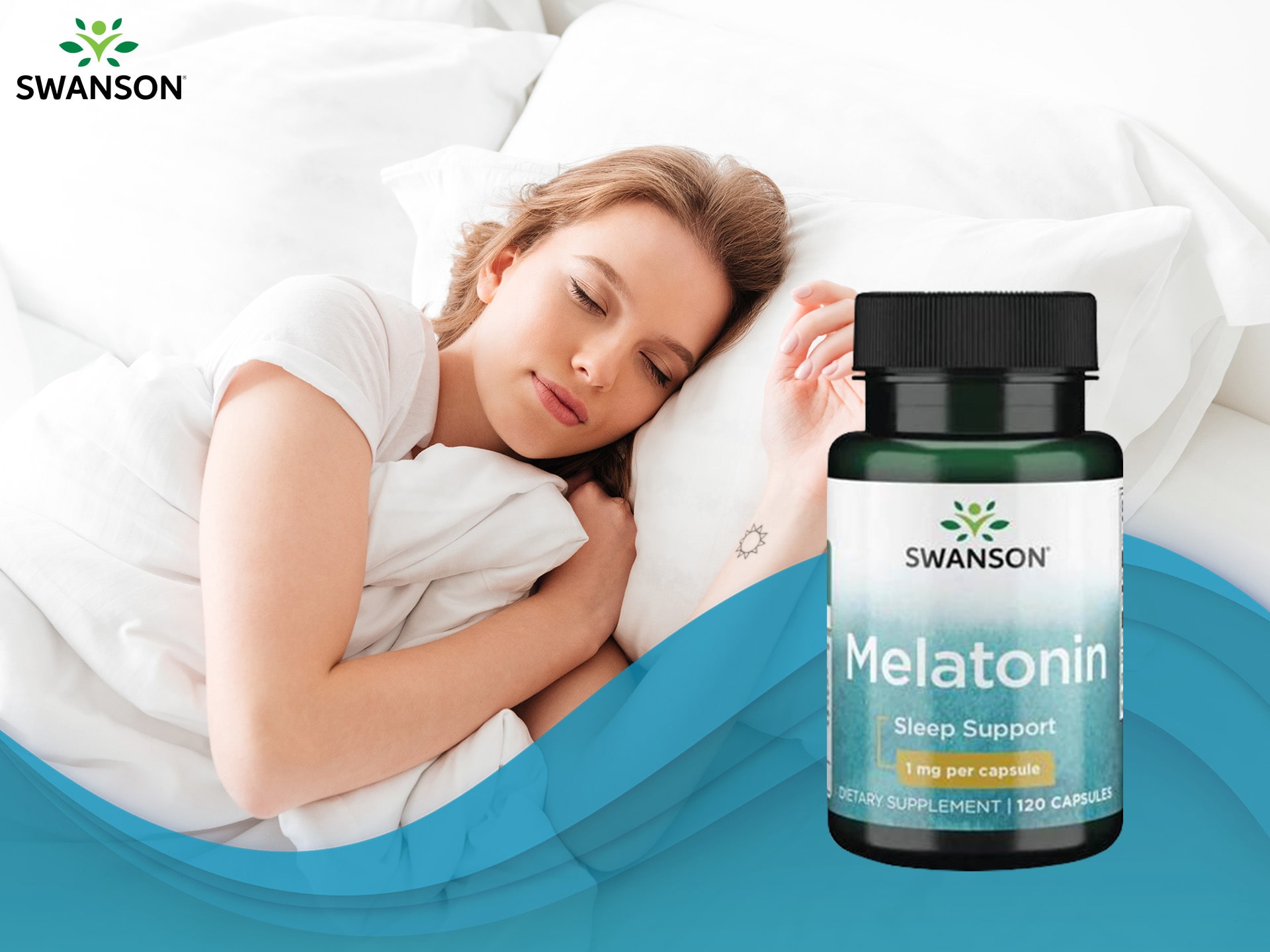 Swanson - Melatonina 1mg - wsparcie mocnego snu
