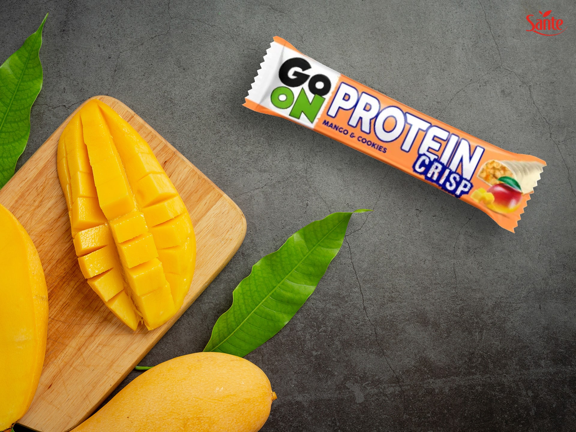Baton białkowy chrupiący - Go On Protein Crisp - ciasteczkowo-mango