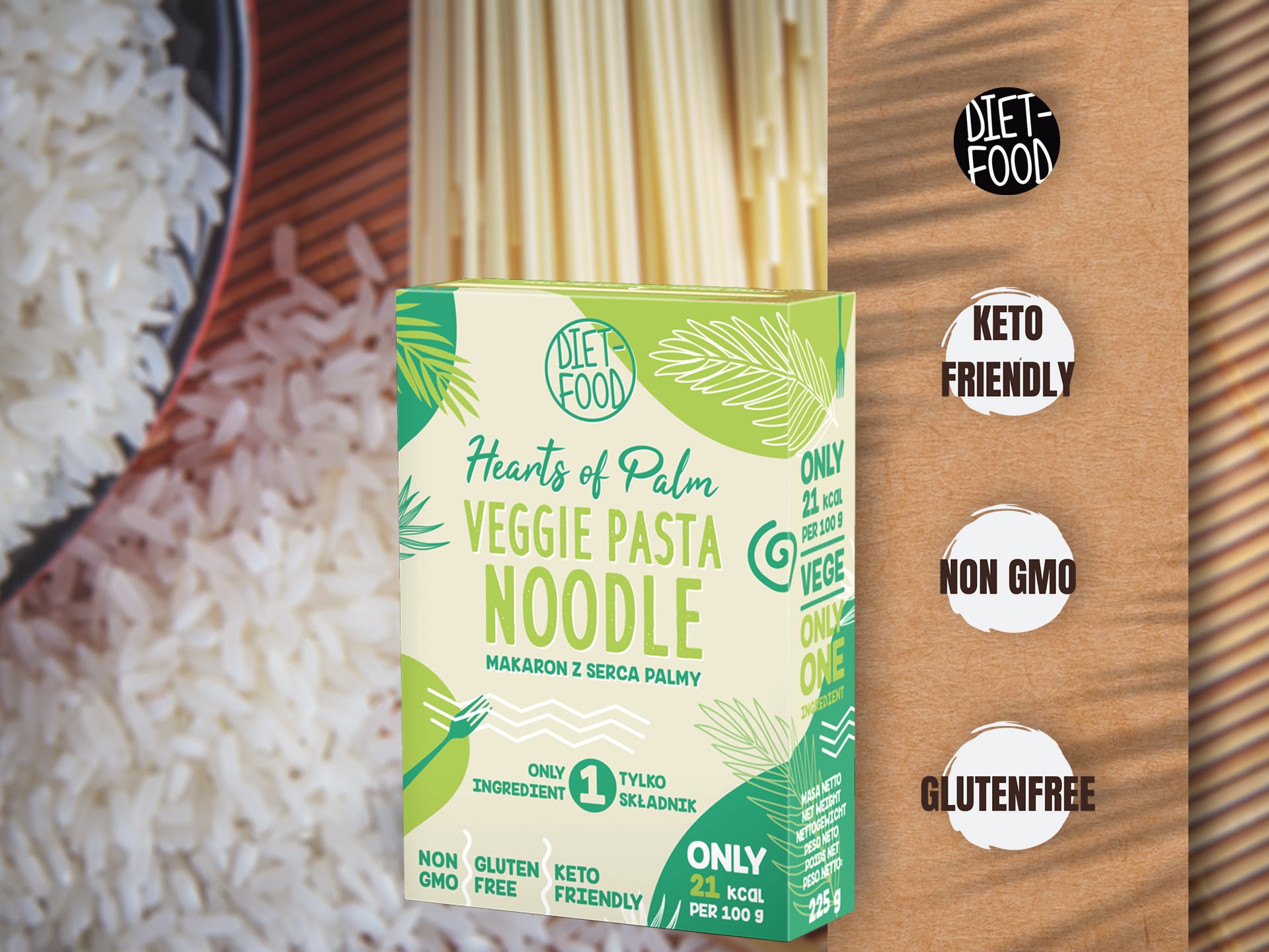 ⚡ Hearts of Palm Veggie Pasta Noodle 255g Makaron DIET FOOD