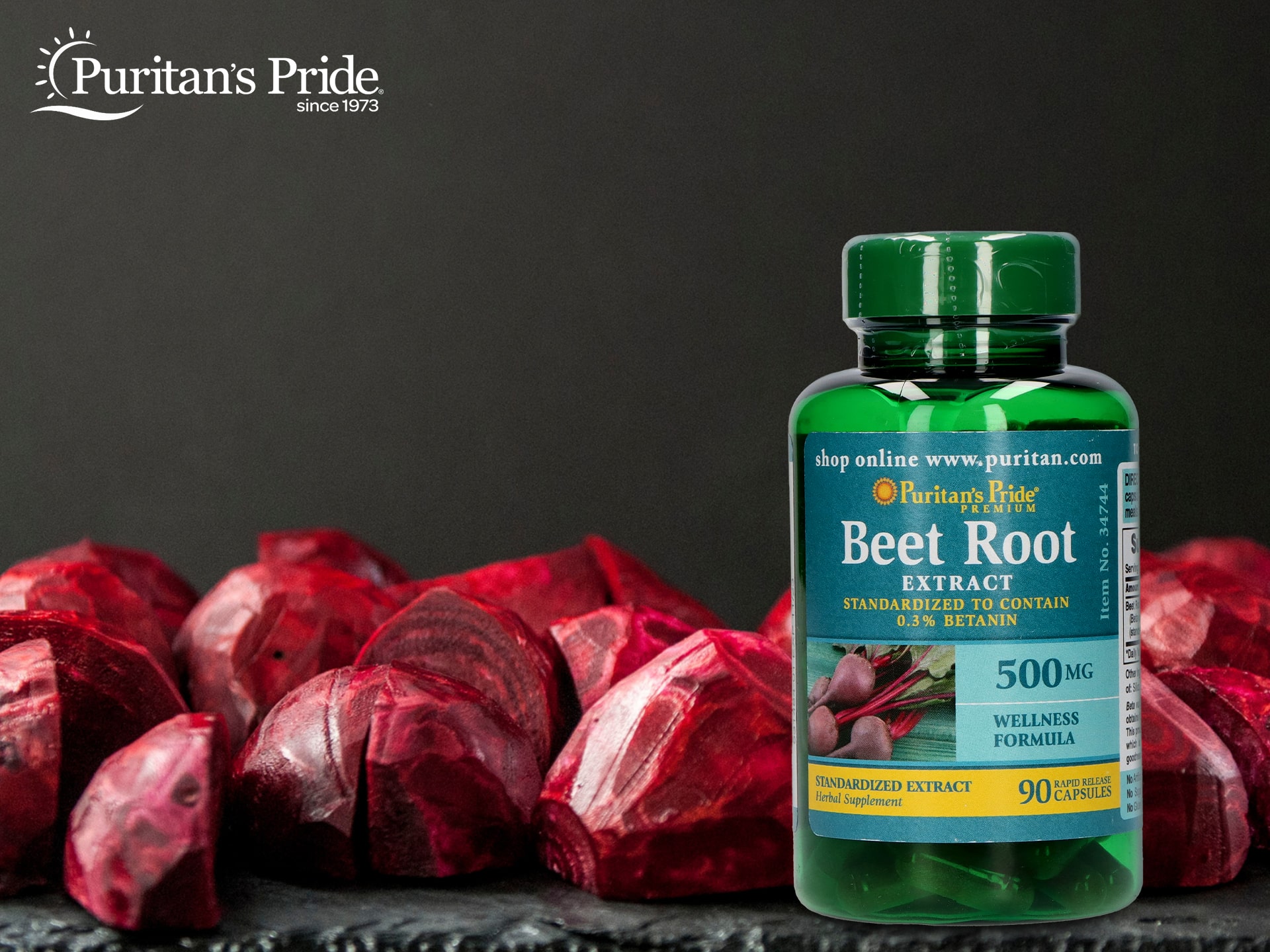 ⚡ Beet Root 500mg 90 caps PURITAN'S PRIDE Cena, dawkowanie