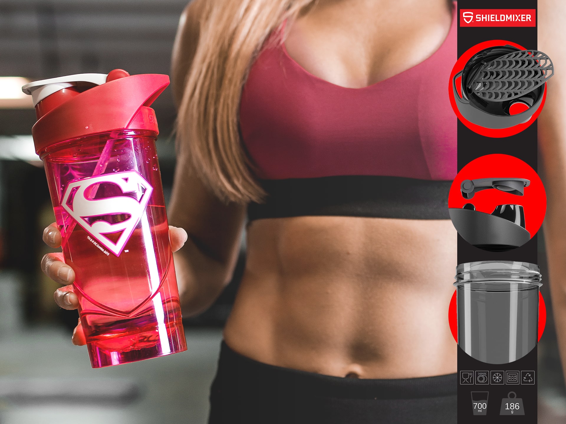 Shieldmixer - Shaker Hero Pro - 700ml - Supergirl Classic