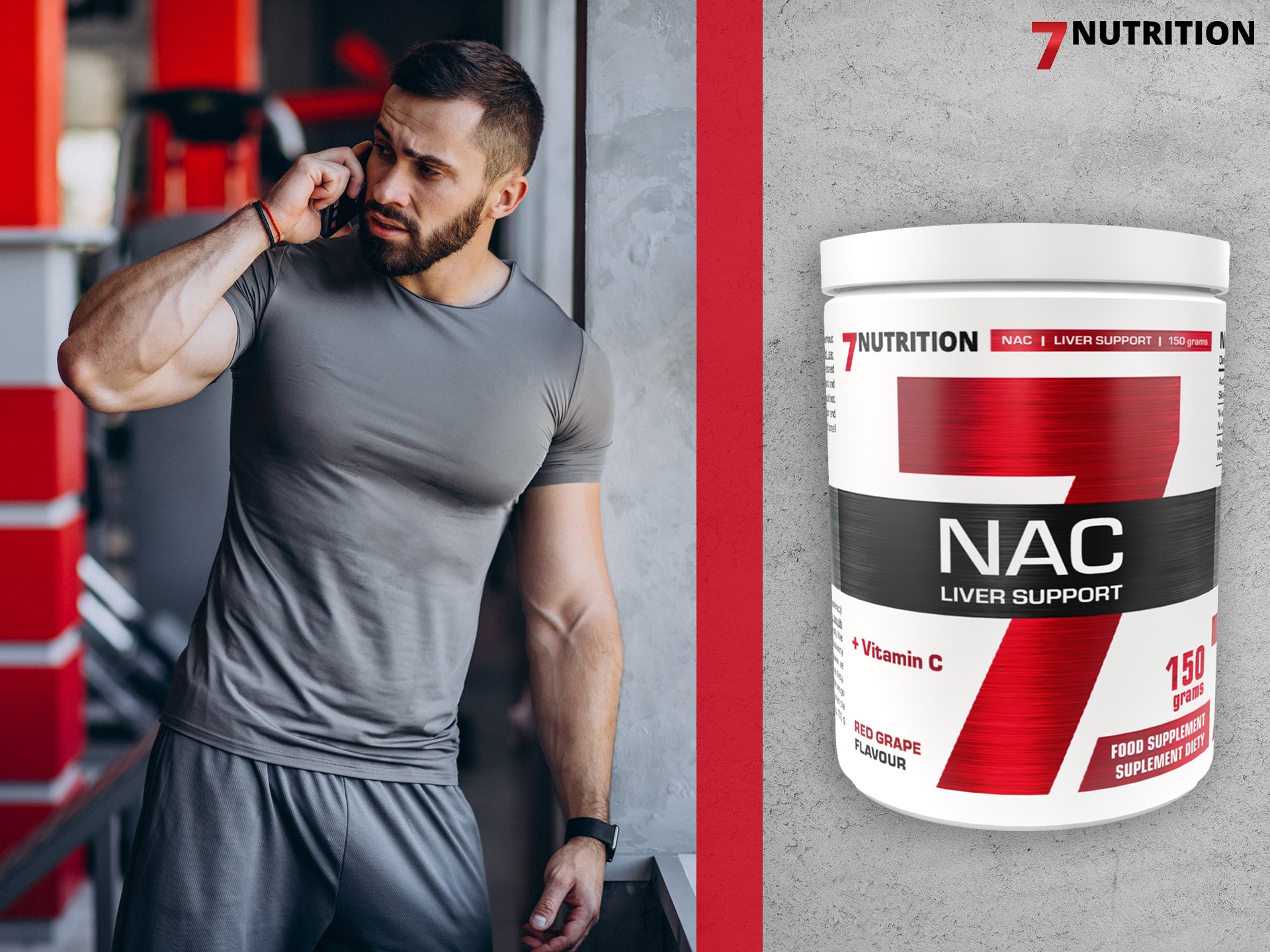 7 Nutrition - NAC z witaminą C - antyoksydant, wsparcie detoksykacji wątroby