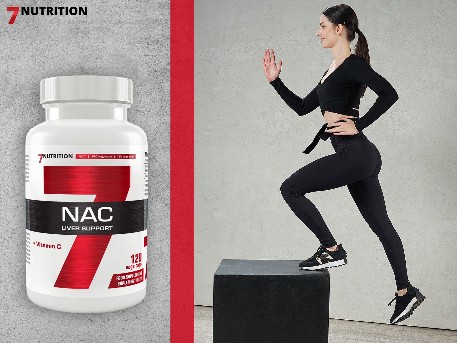 7 Nutrition - NAC z witaminą C - antyoksydant, wsparcie detoksykacji wątroby