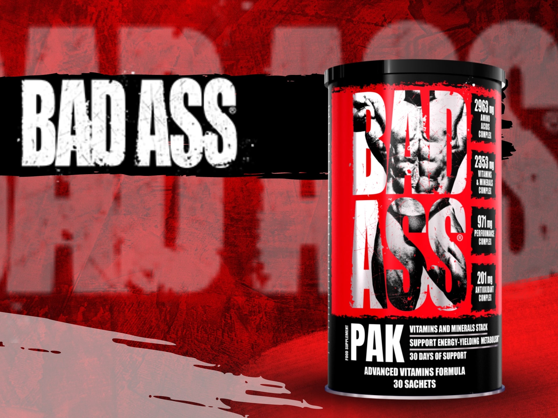 ⚡ Bad Ass Pak 30 Sachets Bad Ass Cena Dawkowanie Opinie Sklep Musclepower