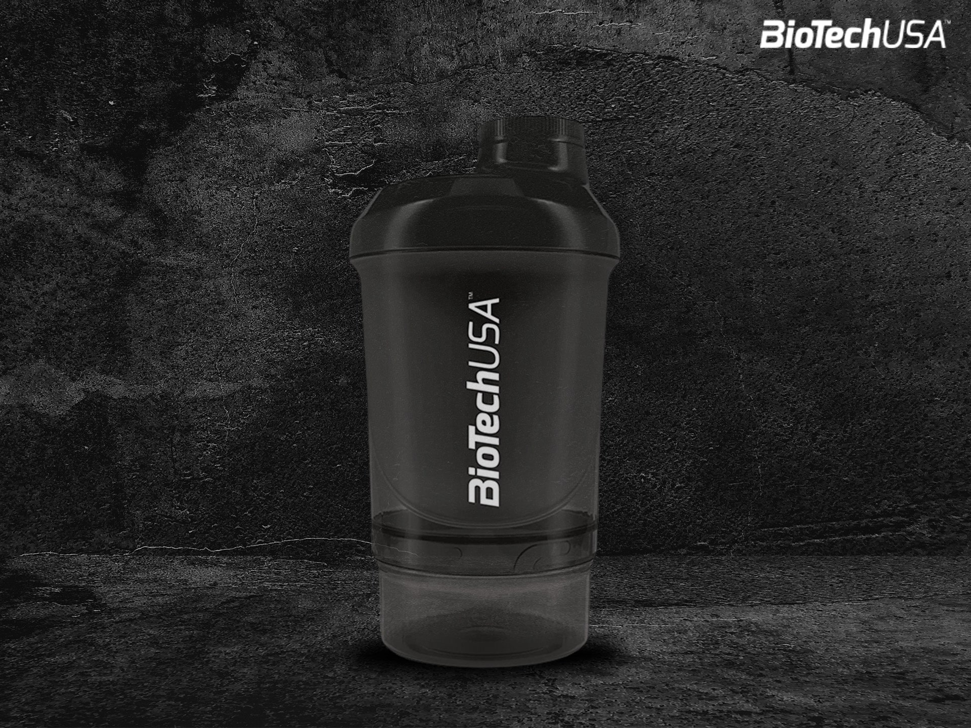Shaker BioTech USA 300ml z dodatkowym pojemnikiem 150ml