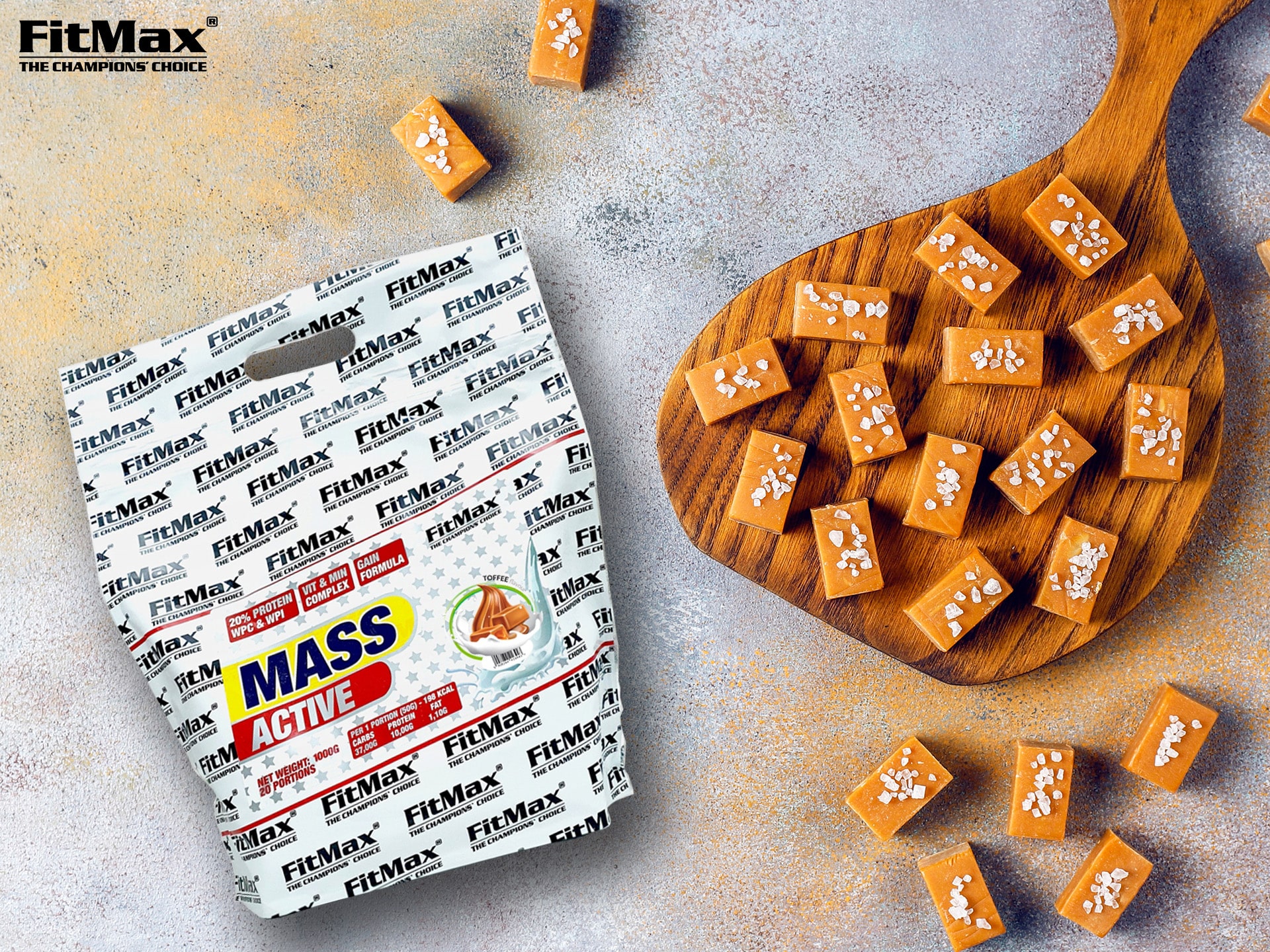 FitMax - Mass Active - gainer na masę o smaku toffi