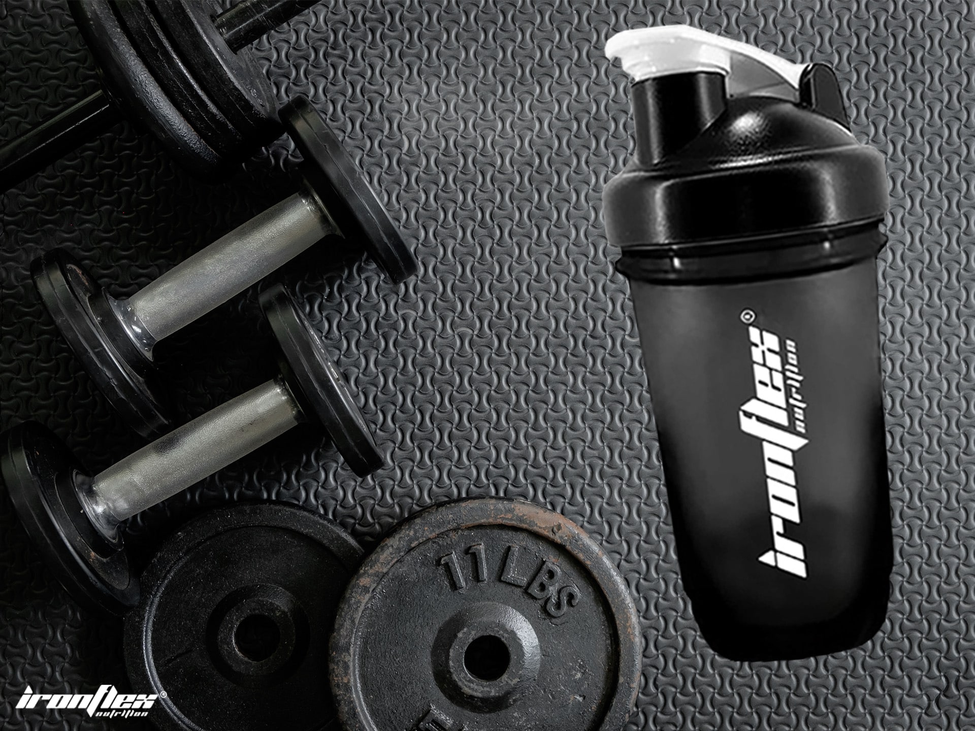 Shaker z ustnikiem - 500ml z pojemnikiem na odżywkę