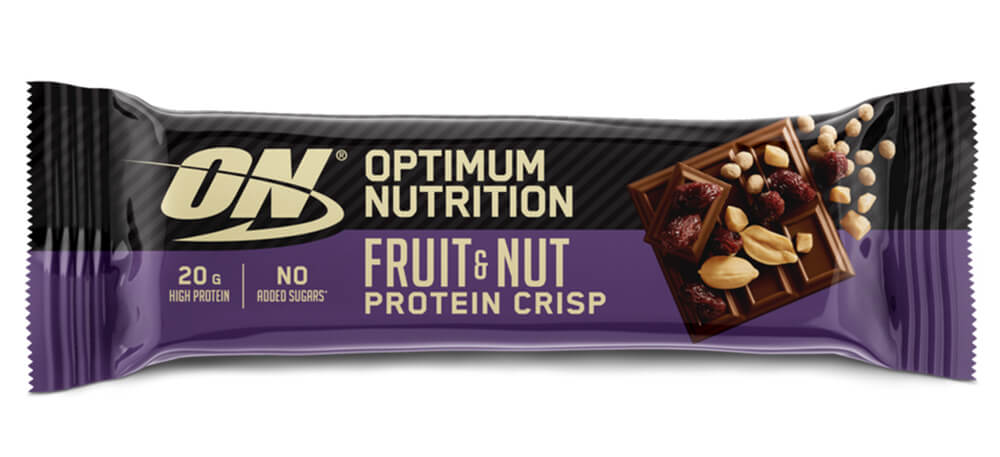 Optimum Nutrition Protein Crisp Bar Fruit Nut Etykieta