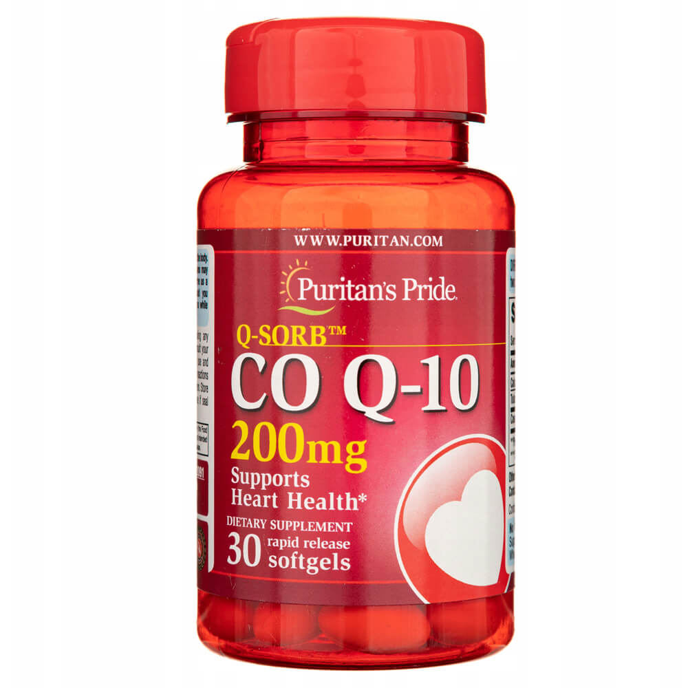 Puritan's Pride Coenzyme Q10 200 mg 30softgels Etykieta z przodu