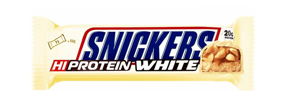 Baton białkowy Snickers HiProtein White Etykieta