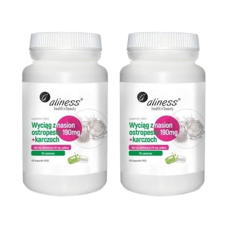 ALINESS - Wyciąg z Nasion Ostropestu 190mg + Karczoch - 2x 100caps.