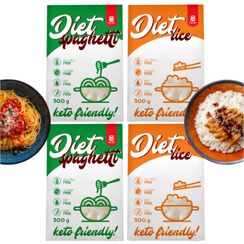 Cheat Meal Nutrition Diet Spaghetti - 2x 400g (300g netto) + Rice - 2x 400g (300g netto) - Makaron Konjac