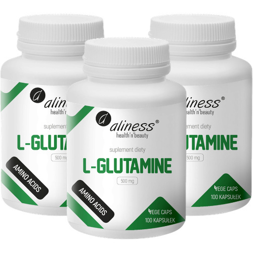ALINESS - L-Glutamine 500mg - 100vcaps. x3