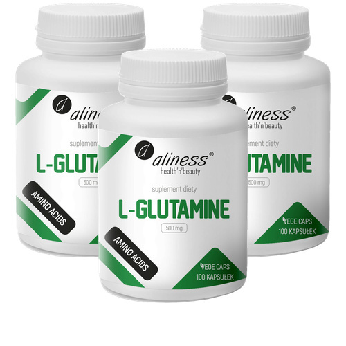 ALINESS - L-Glutamine 500mg - 100vcaps. x3