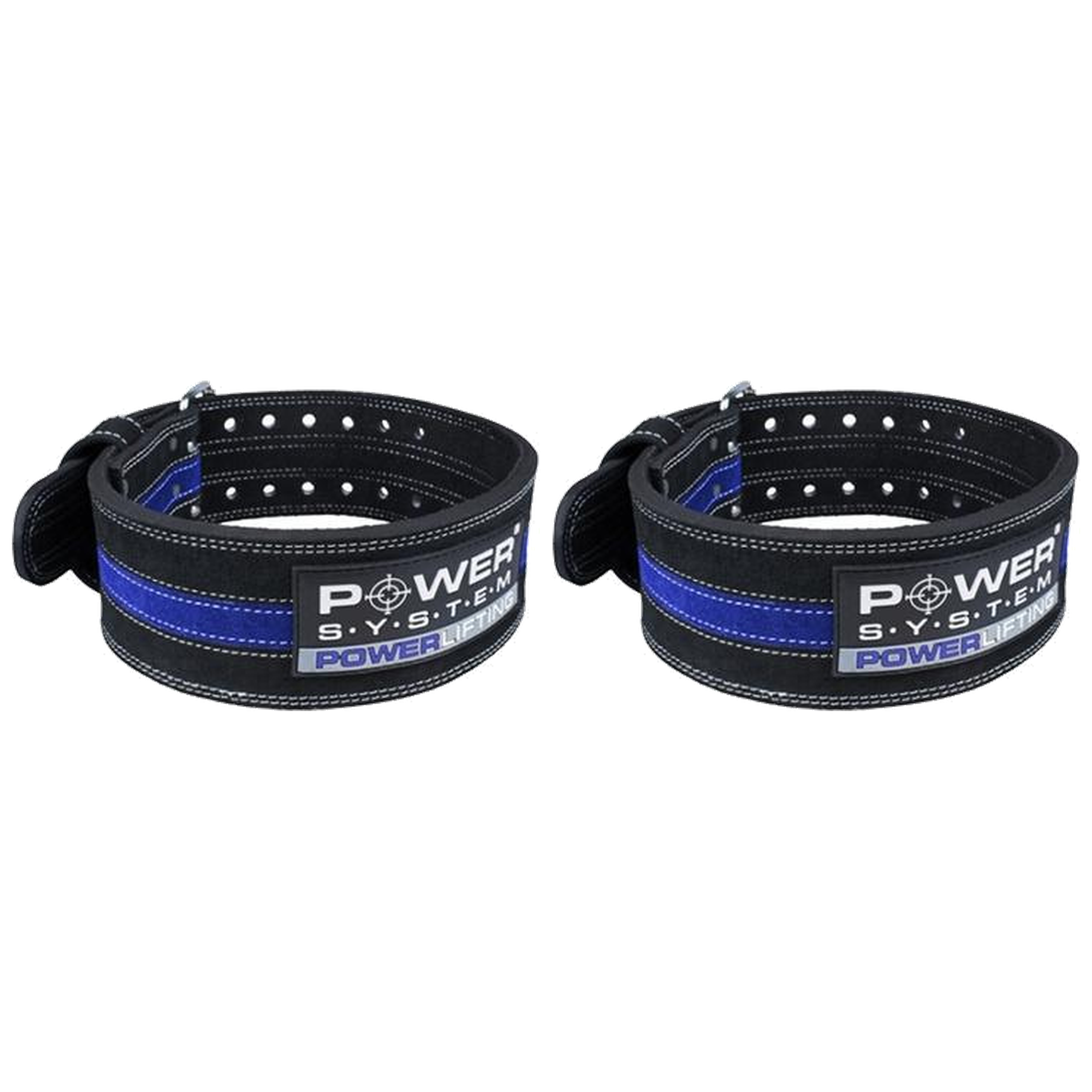 POWER SYSTEM - Pas Skórzany - 2x 1300g - Powerlifting Blue