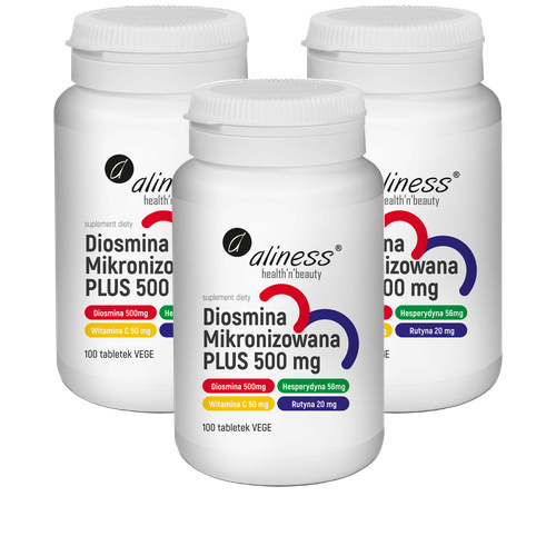 ALINESS - Diosmina Mikronizowana Plus 500mg - 100vtabs. x3