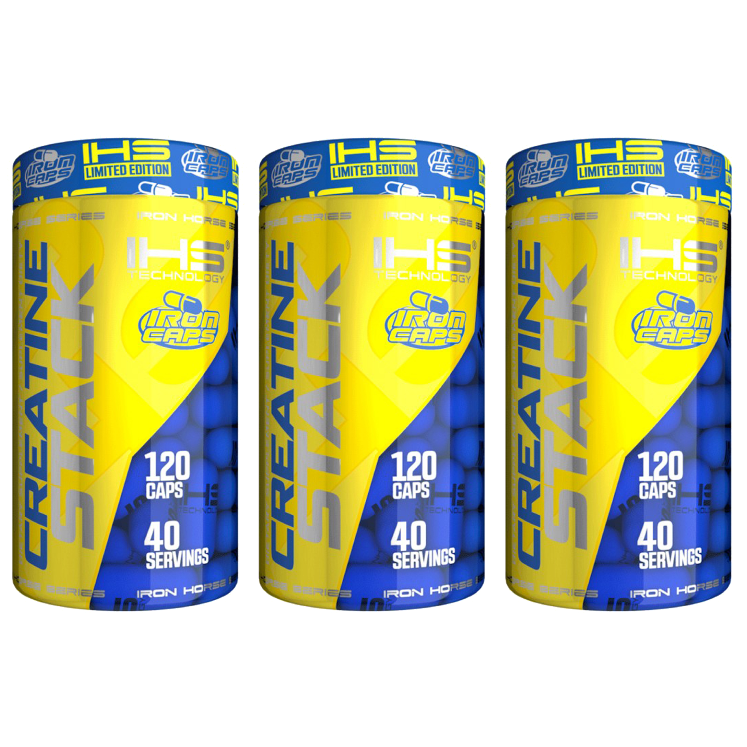 IRON HORSE Creatine Stack - 3x 120caps.