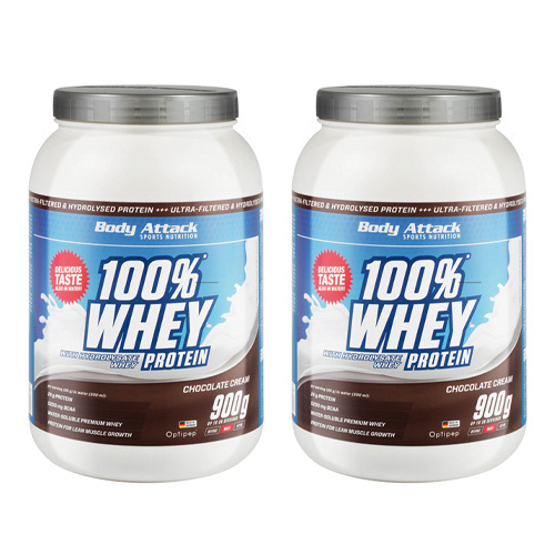BODY ATTACK 100% Whey Protein - 2x 900g