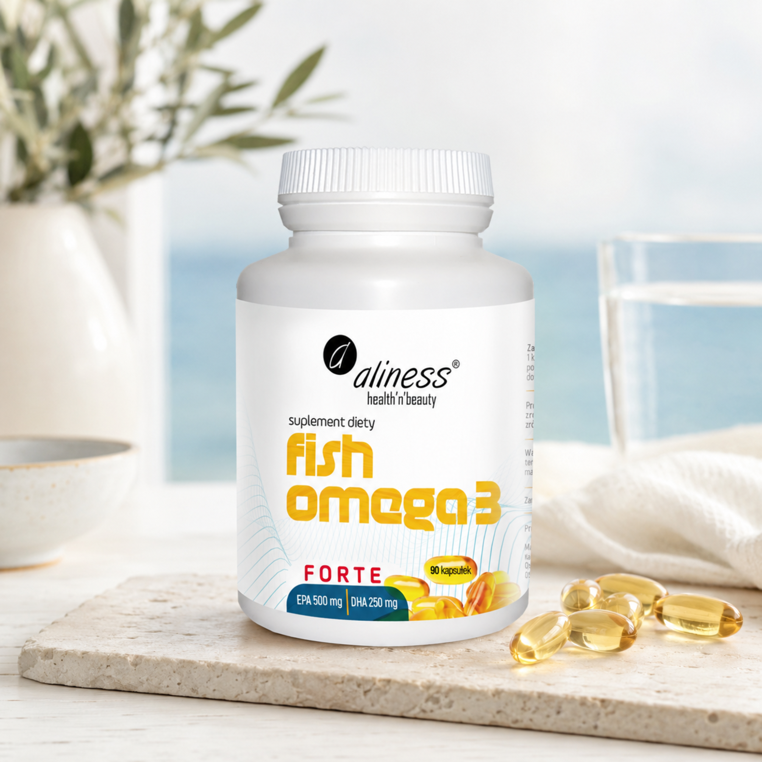 ALINESS Fish Omega 3 Forte EPA 500mg DHA 250mg - 90caps.