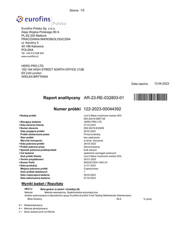 HIRO.LAB Lion's Mane Extract 25:1 500mg - 3x 30g