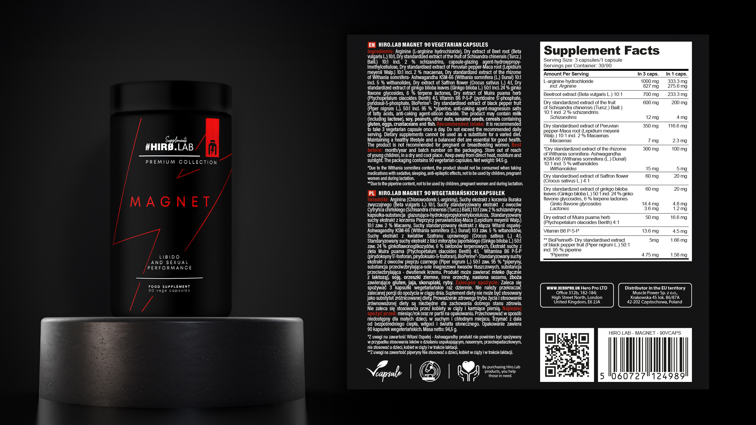 Zestaw HIRO.LAB Prime Test - 120vcaps. + Magnet - 90vcaps.