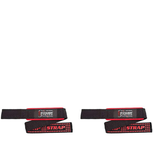 POWER SYSTEM XTR Grip Straps Black/Red - 2x Paski Treningowe