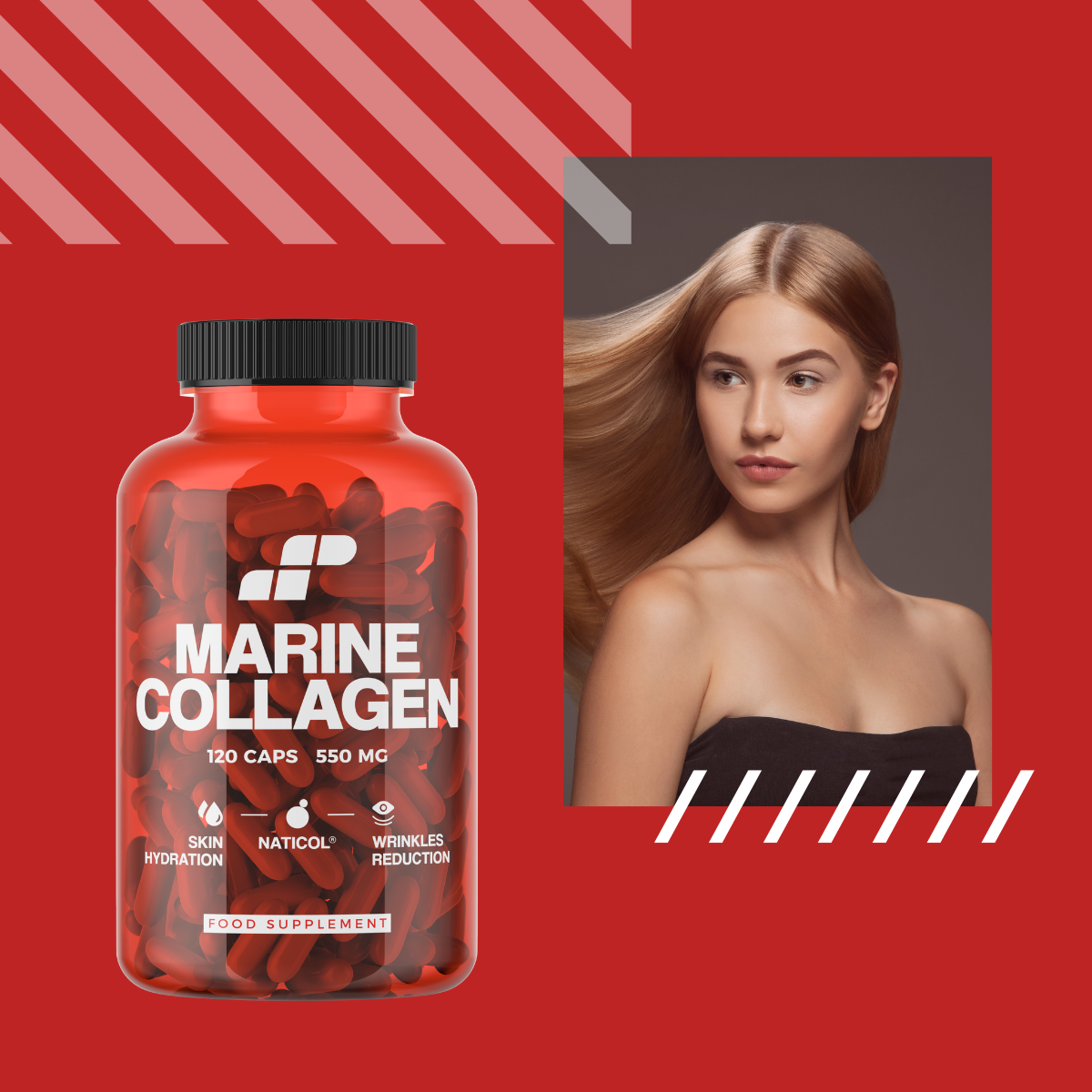 2x MP NUTRITION Marine Collagen 550mg - 120caps - Kolagen Rybi Naticol