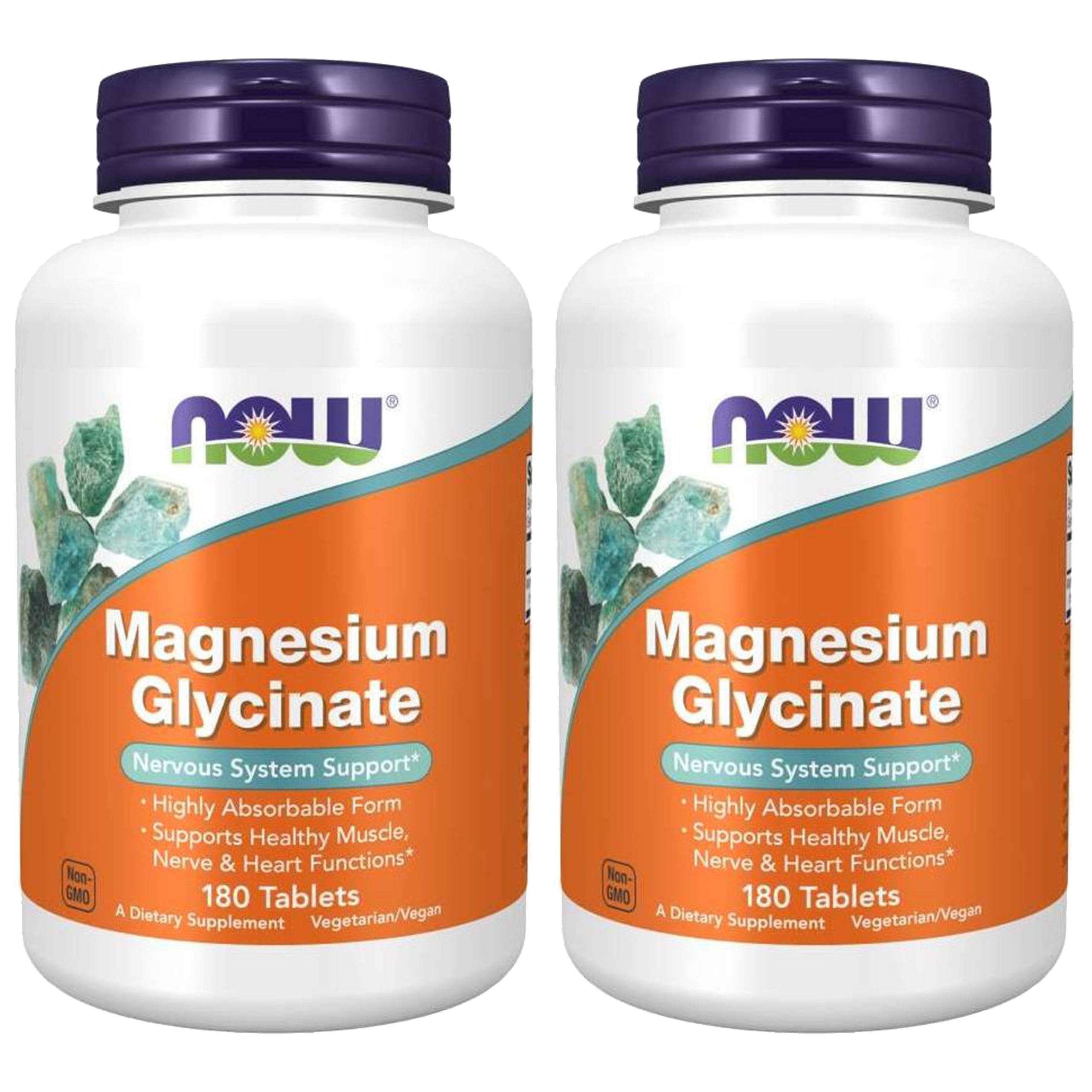 NOW Magnesium Glycinate - 2x 180tabs.
