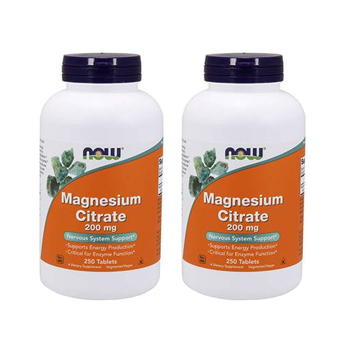 NOW Magnesium Citrate 200mg - 2x 250tabs