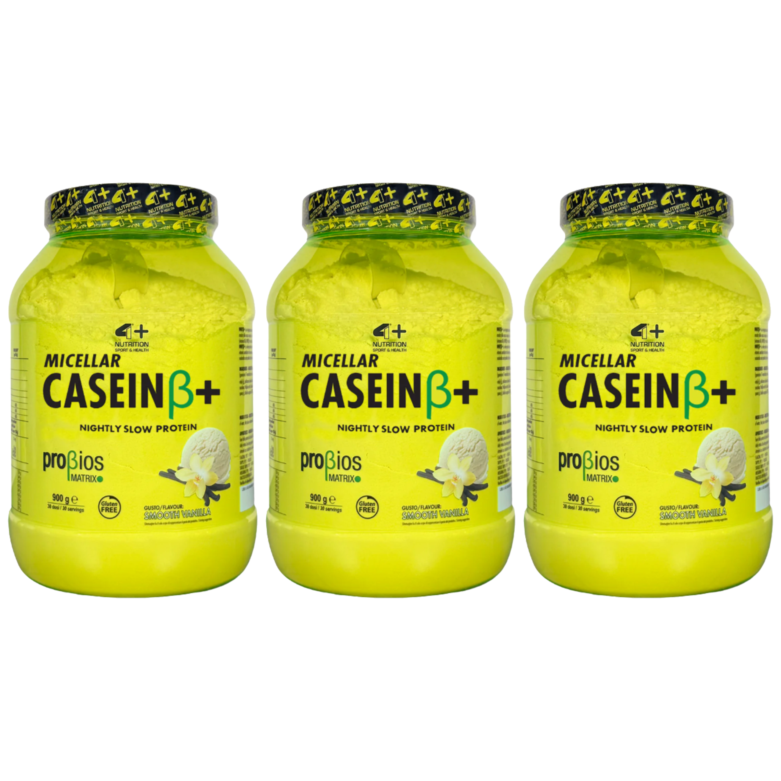 4+ NUTRITION - Micellar Casein+ - 3x 900g - Smooth Vanilla