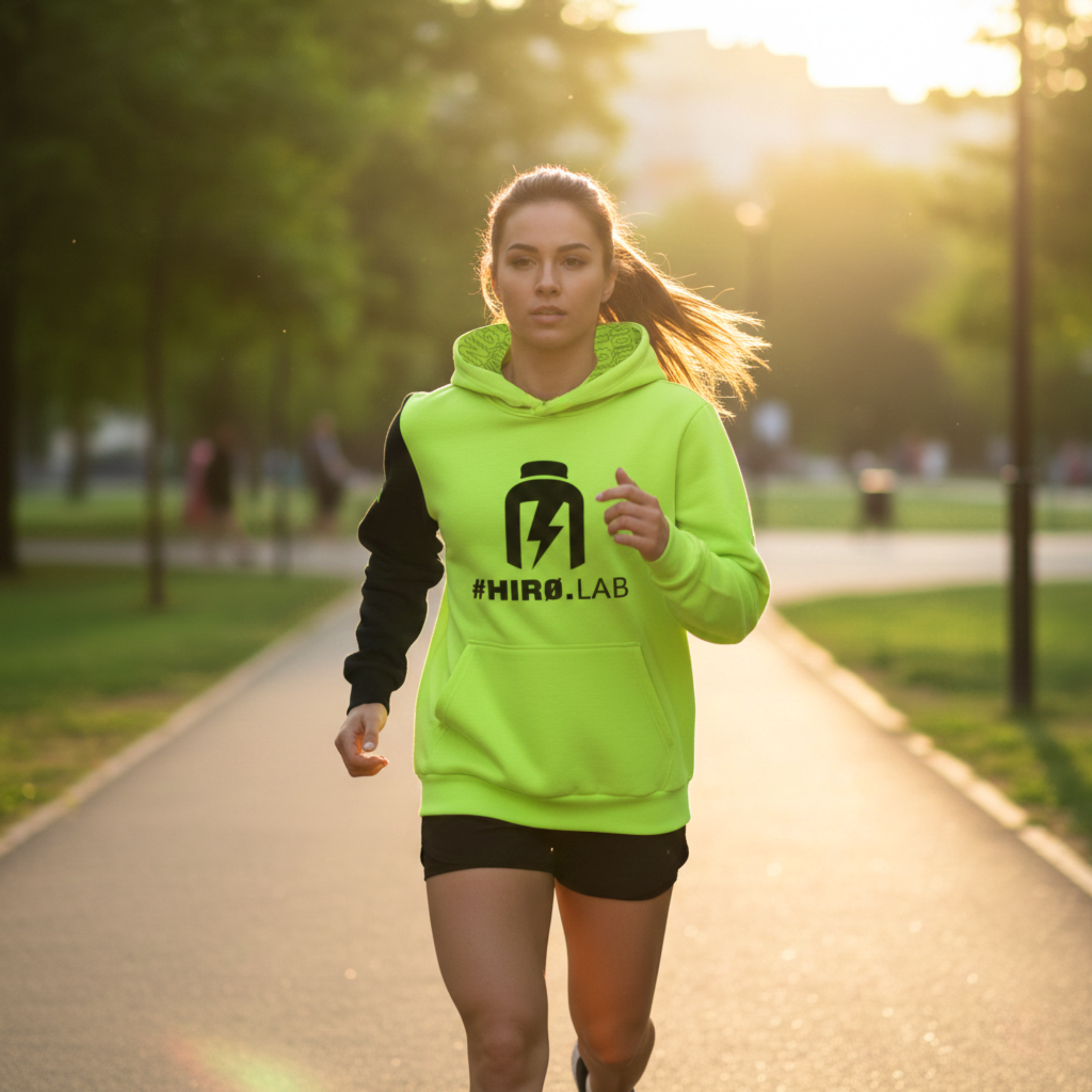 HIRO.LAB Bluza z kapturem HIRO NEE - Zielona - S