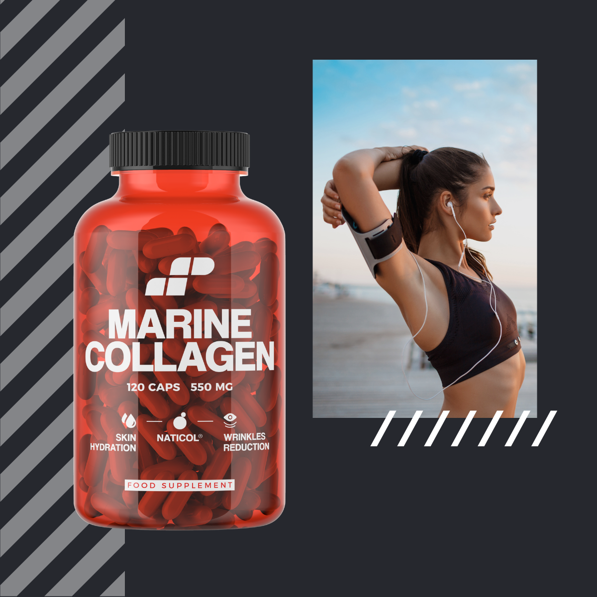 2x MP NUTRITION Marine Collagen 550mg - 120caps - Kolagen Rybi Naticol