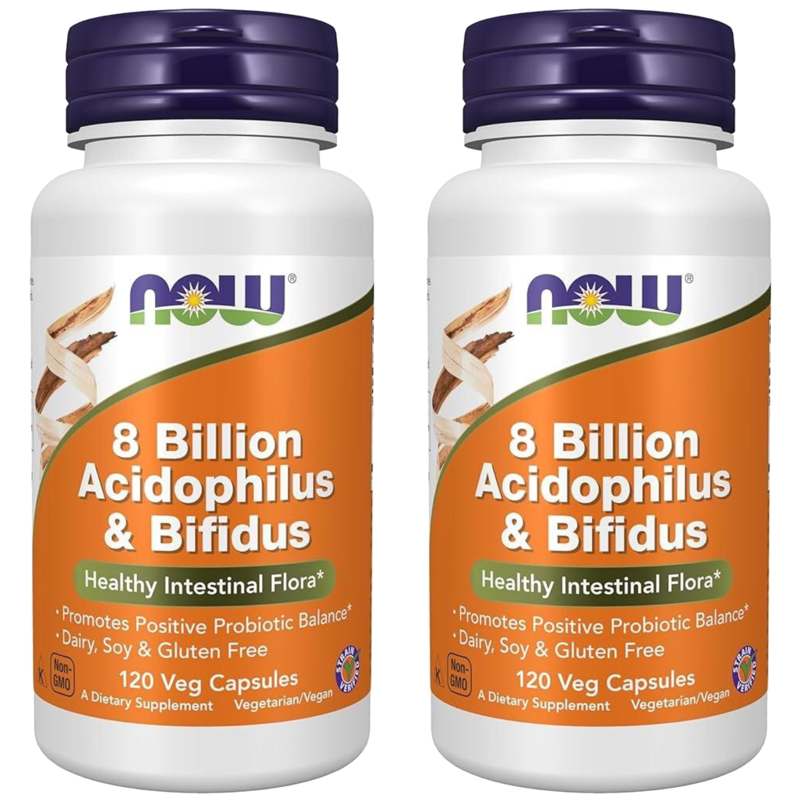 NOW - 8 Billion Acidophilus & Bifidus - 2x 120vcaps.