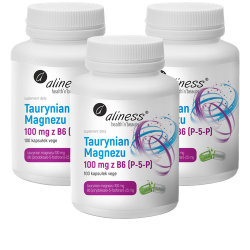 ALINESS Taurynian Magnezu 100mg z B6 - 3x 100vcaps.
